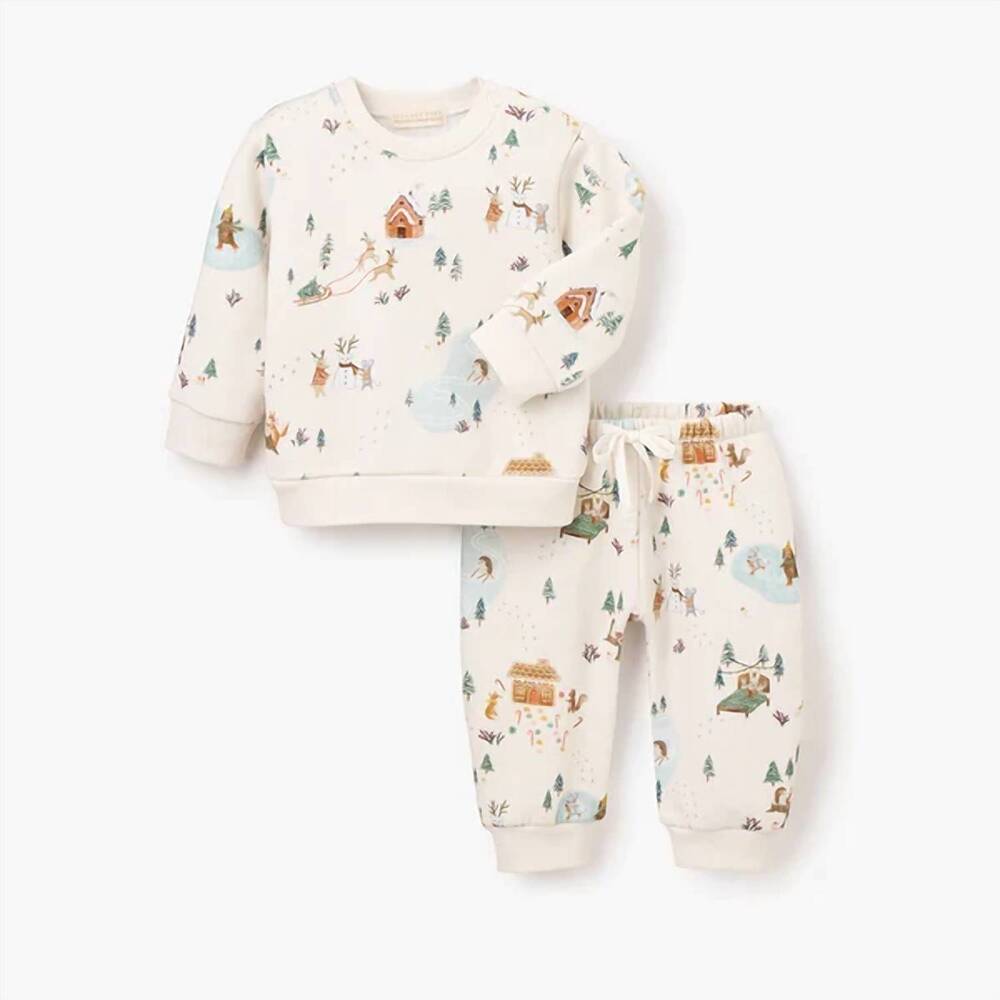 NEW ELEGANT BABY kid's christmas set in cream multi